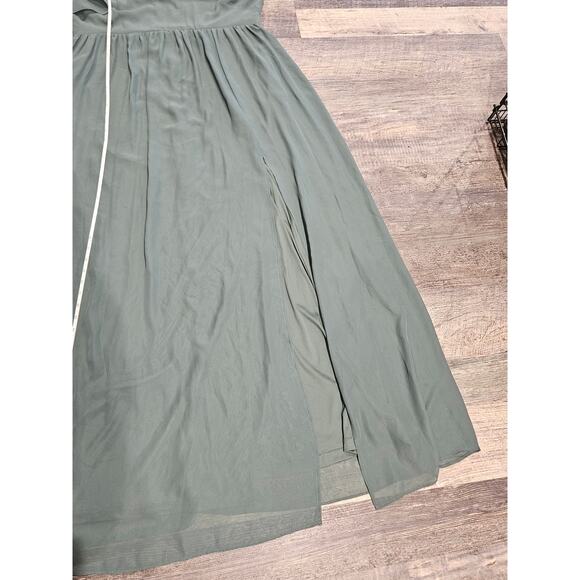 Birdy grey xxl army green formal maxi dress Hannah Empire Dress Eucalyptus - Picture 9 of 11